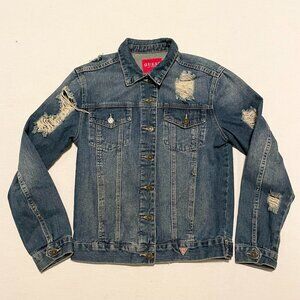 Guess Jean Jacket Distressed Womens Size XS